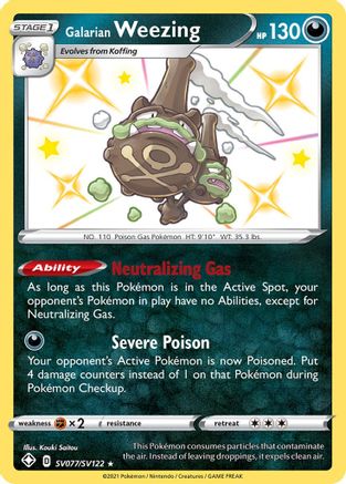 Galarian Weezing (SV077)/122 Shiny Holo Rare Holofoil