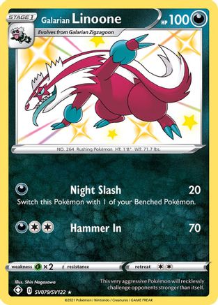 Galarian Linoone (SV079)/122 Shiny Holo Rare Holofoil
