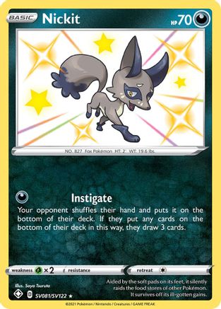 Nickit (SV081)/122 Shiny Holo Rare Holofoil