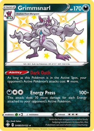 Grimmsnarl (SV085)/122 Shiny Holo Rare Holofoil