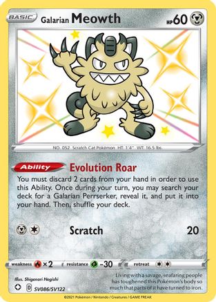 Galarian Meowth (SV086)/122 Shiny Holo Rare Holofoil