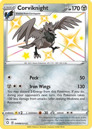 Corviknight (SV089)/122 Shiny Holo Rare Holofoil