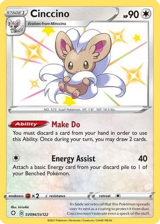 Cinccino (SV094)/122 Shiny Holo Rare Holofoil