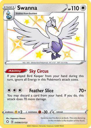 Swanna (SV096)/122 Shiny Holo Rare Holofoil