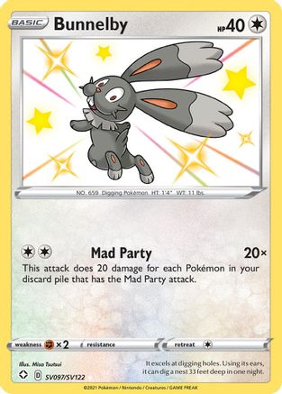 Bunnelby (SV097)/122 Shiny Holo Rare Holofoil