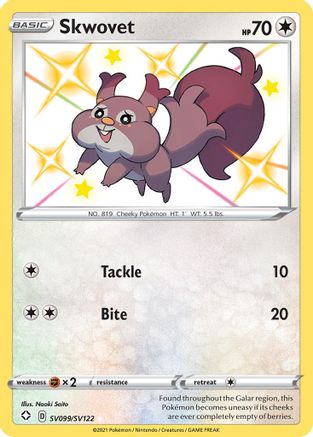 Skwovet (SV099)/122 Shiny Holo Rare Holofoil