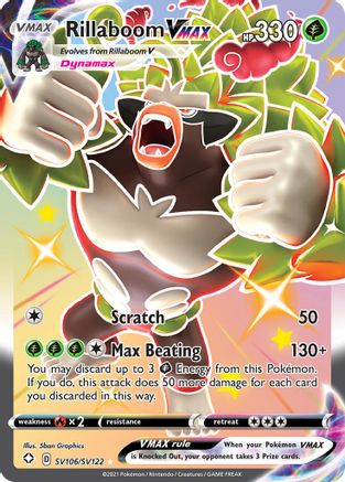 Rillaboom VMAX (SV106)/122 Shiny Holo Rare Holofoil