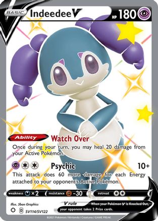 Indeedee V (SV114)/122 Shiny Holo Rare Holofoil