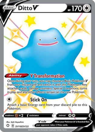 Ditto V (SV118)/122 Shiny Holo Rare Holofoil