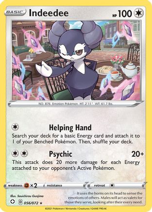 Indeedee (56)/72 Holo Rare Reverse Holofoil