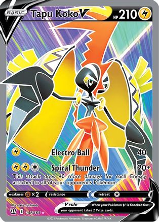Tapu Koko V (Full Art) (147)/163 Ultra Rare Holofoil