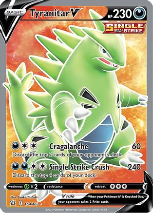 Tyranitar V (Full Art) (154)/163 Ultra Rare Holofoil