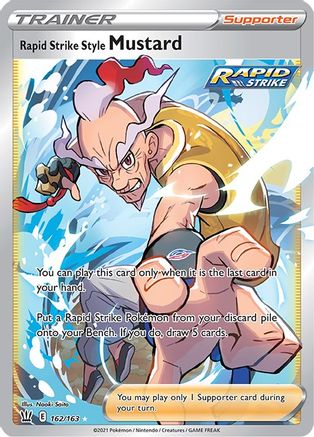 Rapid Strike Style Mustard (Full Art) (162)/163 Ultra Rare Holofoil