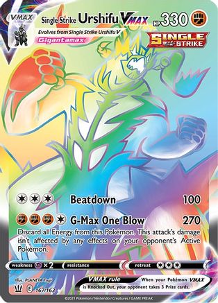 Single Strike Urshifu VMAX (Secret) (167)/163 Secret Rare Holofoil