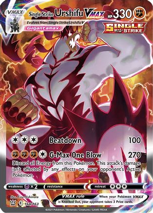 Single Strike Urshifu VMAX (Alternate Art Secret) (168)/163 Secret Rare Holofoil