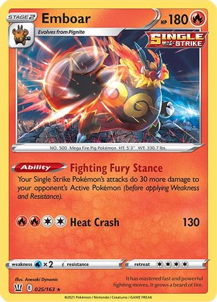 Emboar (25)/163 Holo Rare Holofoil