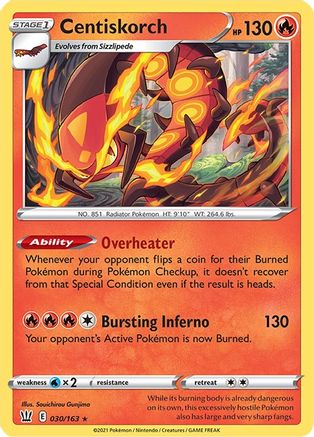 Centiskorch (30)/163 Rare Reverse Holofoil
