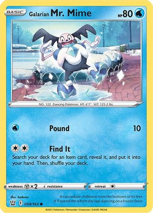 Galarian Mr. Mime (34)/163 Common Reverse Holofoil