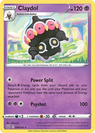 Claydol (58)/163 Rare Reverse Holofoil
