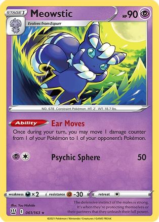 Meowstic (61)/163 Holo Rare Holofoil