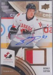 Berkly Catton [Auto Patch] #32 2025 Upper Deck Team Canada Juniors 69/150 (cabinet-NM)