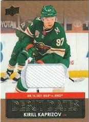 Kirill Kaprizov [Jersey] #DD-25 2021 Upper Deck Debut Dates (cabinet)
