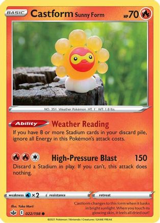 Castform Sunny Form (22)/198 Common Reverse Holofoil