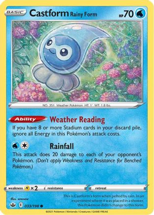 Castform Rainy Form (33)/198 Common Reverse Holofoil