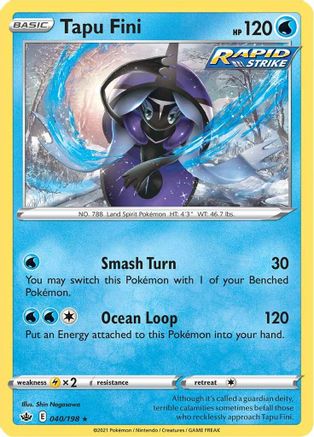 Tapu Fini (40)/198 Holo Rare Reverse Holofoil