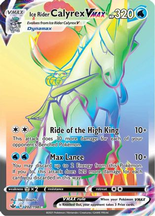 Ice Rider Calyrex VMAX (Secret) (202)/198 Secret Rare Holofoil