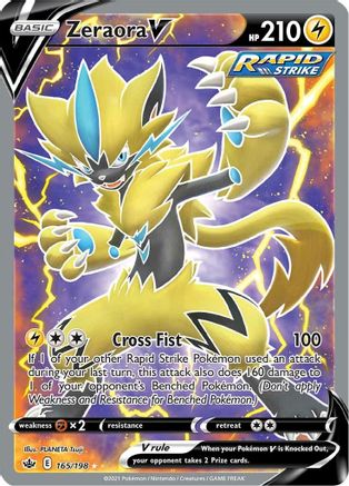 Zeraora V (Full Art) (165)/198 Ultra Rare Holofoil