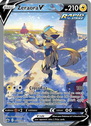 Zeraora V (Alternate Full Art) (166)/198 Ultra Rare Holofoil