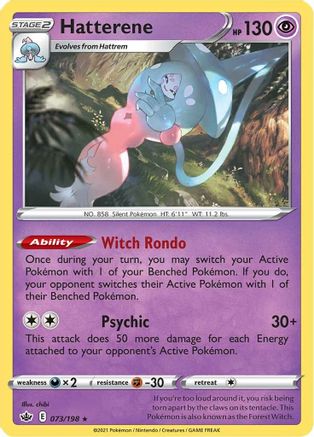 Hatterene (73)/198 Holo Rare Reverse Holofoil
