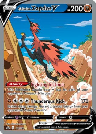Galarian Zapdos V (Alternate Full Art) (174)/198 Ultra Rare Holofoil