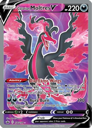 Galarian Moltres V (Full Art) (176)/198 Ultra Rare Holofoil