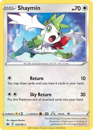 Shaymin (123)/198 Holo Rare Reverse Holofoil