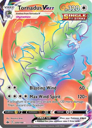 Tornadus VMAX (Secret) (209)/198 Secret Rare Holofoil