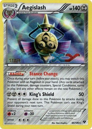 Aegislash - 86/146 (Prerelease) [Staff] (86) Promo Holofoil
