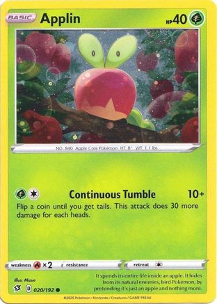Applin - 020/192 (Cosmos Holo) (20) Promo Holofoil