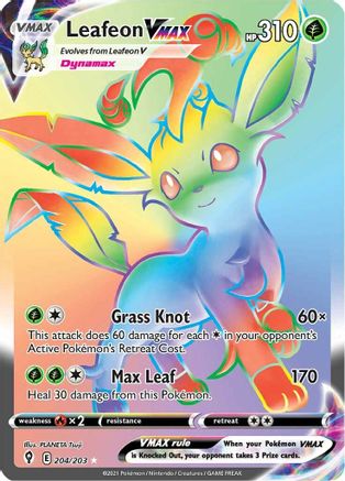 Leafeon VMAX (Secret) (204)/203 Secret Rare Holofoil