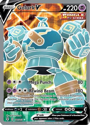Golurk V (Full Art) (181)/203 Ultra Rare Holofoil