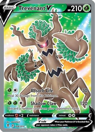 Trevenant V (Full Art) (168)/203 Ultra Rare Holofoil