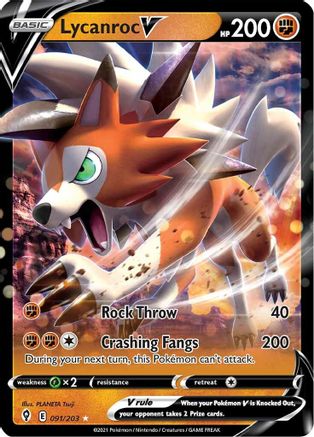 Lycanroc V (91)/203 Ultra Rare Holofoil