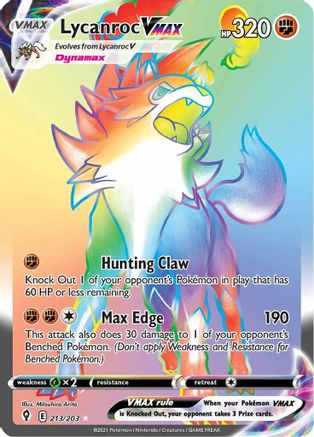 Lycanroc VMAX (Secret) (213)/203 Secret Rare Holofoil