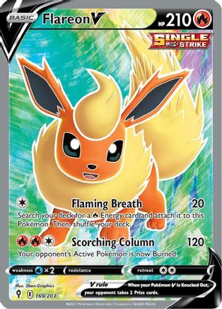 Flareon V (Full Art) (169)/203 Ultra Rare Holofoil