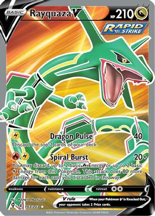 Rayquaza V (Full Art) (193)/203 Ultra Rare Holofoil