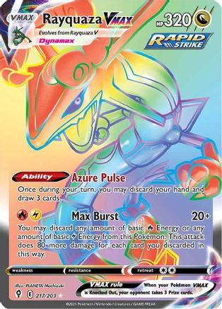 Rayquaza VMAX (Secret) (217)/203 Secret Rare Holofoil