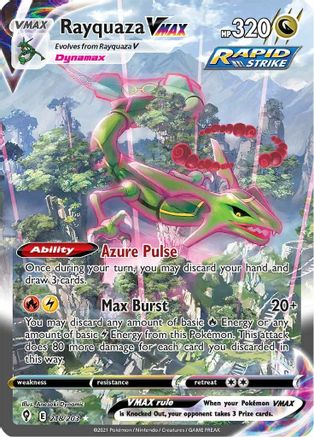 Rayquaza VMAX (Alternate Art Secret) (218)/203 Secret Rare Holofoil