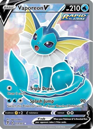 Vaporeon V (Full Art) (172)/203 Ultra Rare Holofoil