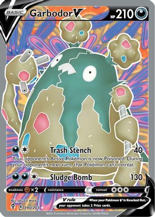 Garbodor V (Full Art) (190)/203 Ultra Rare Holofoil